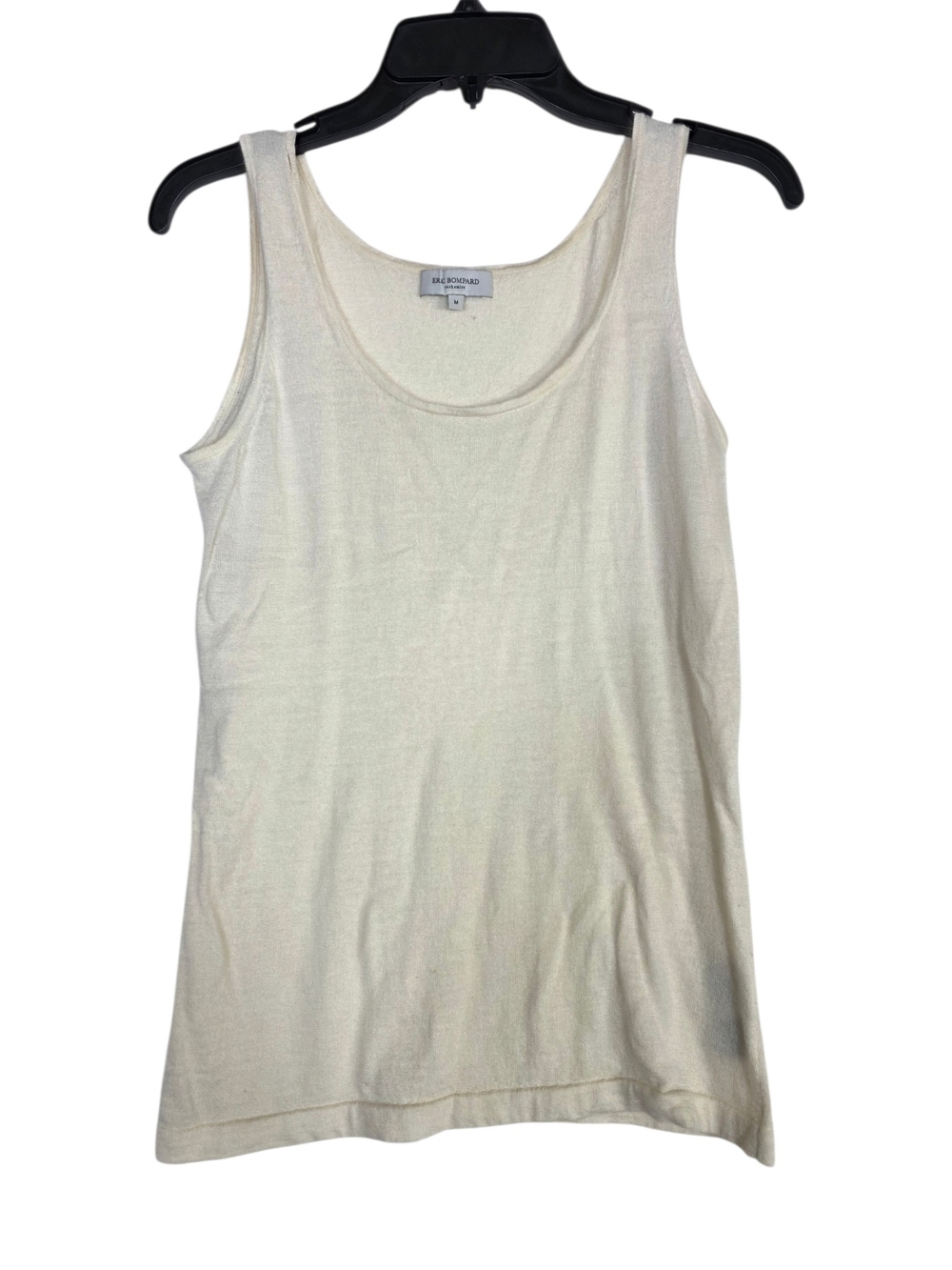 Eric Bompard Knit Cashmere  Cream Scoop Neck Tank Top
